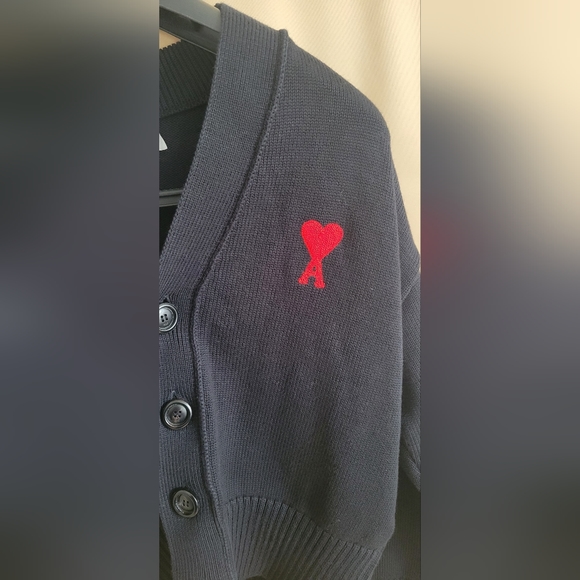 AMI ALEXANDRE MATTIUSSI-Black Ami de Cœur Cardigan - Picture 6 of 8